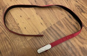 Hot Pink Belt with Rhinestone Buckle 28 inches 