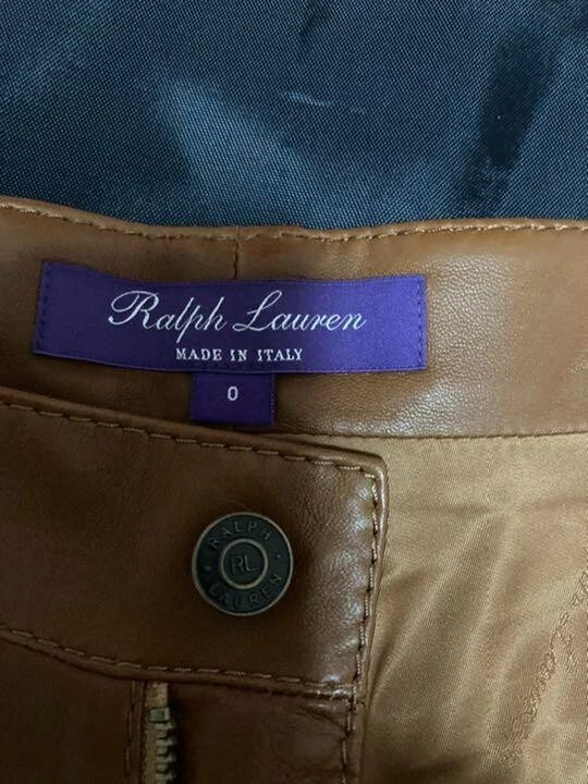 Ralph Lauren Purple Label Women's Lamb Leather Pants Brown
