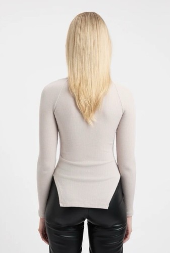 KOOKAI SIZE10 SILVER GREY ASTER MERINO WOOL TOP Long Sleeve New With Tag - Picture 3 of 9