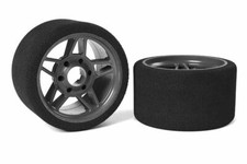 Corally Attack 35 Shore Foam Tires for 1/8 SSX-8 Front, 65mm on Carbon Flex Rims