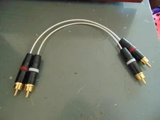 22 AWG RCA Audio Interconnect Cables 8 Inch Silver Plated PTFE Wire New