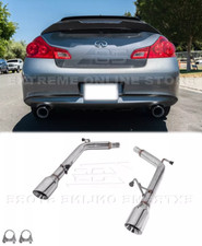 4 Dual Tips Axle Back Exhaust Fits 07-14 Infiniti G35 G37 Sedan Muffler Delete
