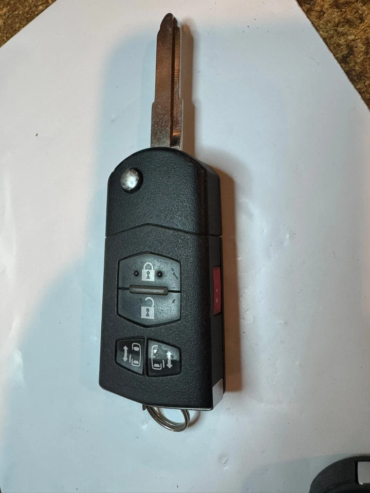 OEM Mazda MPV Control Remoto Clicker Coche Llavero Transmisor con NUEVO Llave Abatible 4D63 4bt Foto 4 de 4
