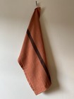 Charvet Éditions "Doudou Stripe" (Terracotta & Marron), Linen tea towel. France
