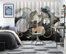 3D Round Marble ZHUA3653 Photo Curtain Window Blockout Fabric Amy 2024