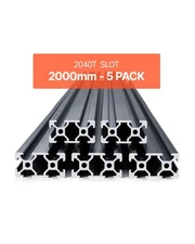 VEVOR 5PCS 78.7 in (2000 mm) T Slot 2040 Aluminum Extrusion Anodized Linear Rail