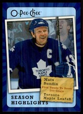 2007-08 O-Pee-Chee Season Highlights Mats Sundin Toronto Maple Leafs #SH10