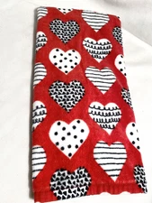 Nicole Miller Home Kitchen Hand Towel Valentine Red With Hearts