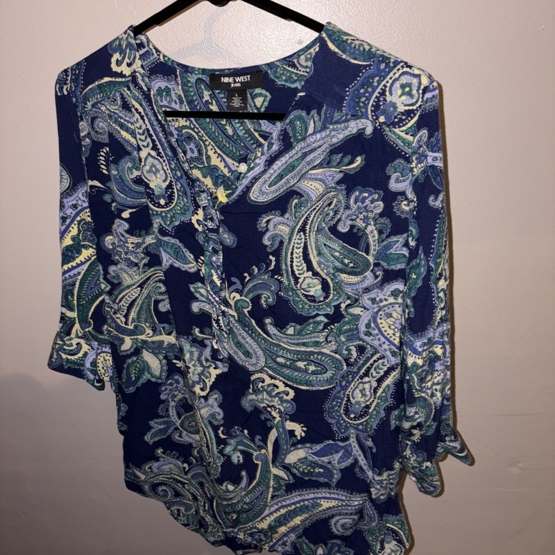 Nine West Women’s Large Top W/3/4 Sleeves