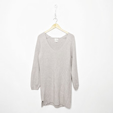 WILFRED FREE Wolter Sweater Waffle knit V neck sweater Heather Birch WOMENS M