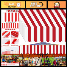 20 Pcs Circus Tent Awning Decor, Red  White Carnival Party Supplies