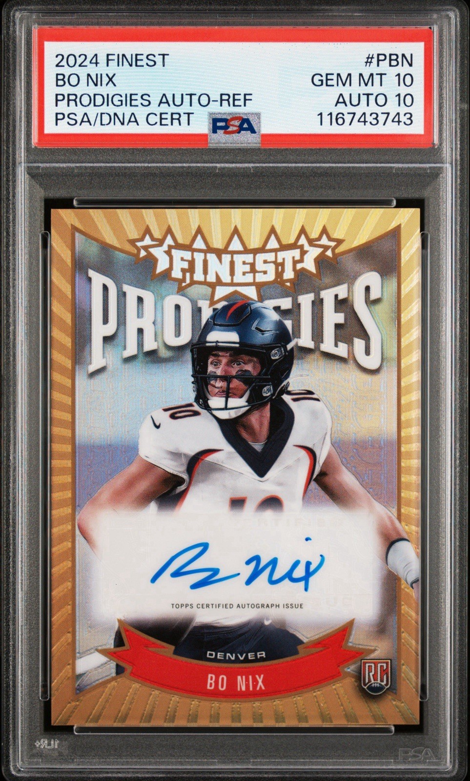 Bo Nix Topps Finest Prodigies Autographs #PBN Refractor