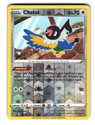 Chatot 142/192 Reverse Holo Uncommon Rebel Clash