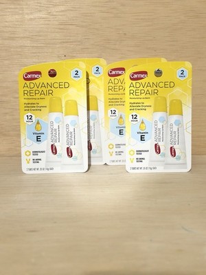 Lot 4- Carmex Advanced Repair Moisturizing Lip Balm Twin Pack Ea (8 Balm Total)