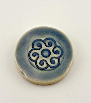 Handmade Studio Pottery Mini Ceramic Piece Blue Bucks County Historical Society