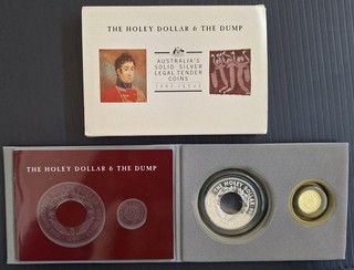 1990 Australia Bicentenary Holey Dollar & Dump 1oz Silver (.999) coin set