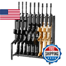 EnigmaSoul Heavy Duty Metal 9-Gun Floor Rack, Rifle Shotgun Display Stand Storag