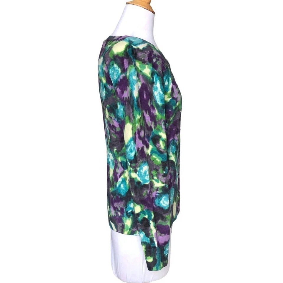 Talbots мягкий ангорской смеси кнопка спереди кардиган, размер M, фиолетовый, зеленый, синий - Изображение 2 из 4