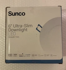 2 Pack Sunco 6 inch Slim LED Downlight Dimmable 3000k Warm White