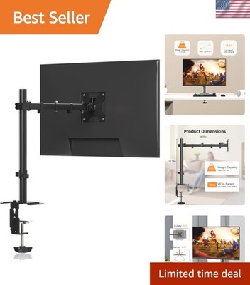 Heavy Duty Monitor Desk Mount for 13-27 Inch Screens - Easy Assembly, Black