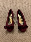 RUGGED BEAR New Girls Size 11 Burgundy Velvet Ballerina Flats With Bow NWOB — photo 2
