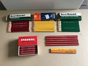 Lot  of Carpenter Lumber Wood Working Markers Crayons Simmons 9 Inch Pencils