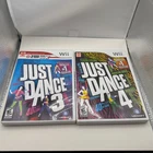 Just Dance 3 & 4 Nintendo Wii Lot Of 2 Games Bundle All Complete CIB Tested!