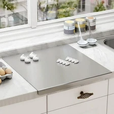 Stainless Steel Cutting Boards with Lip for Kitchen, Metal Cutting Board over...