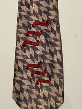 Vintage 1930s Art Deco Necktie Swing Era Silk Chicago Wide 3.75" Long 53"