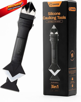 Saker Silicone Caulking Tools-3 in 1 Sealant Finishing Tool Grout Black 