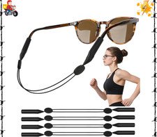 4 Pack Glasses Strap, Adjustable Sports Sunglasses Strap, No-Tail Anti-Slip E...
