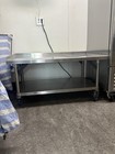 Stainless Steel Commercial Straight Work Table w/ Undershelf on Casters — photo 3