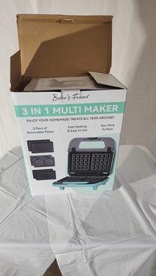 Baker's Friend 3 in 1 Multi Maker with Removable Plates (Waffle, Pancake, Grill)