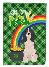 Caroline's Treasures Black English Springer Spaniel St Patrick's Day Garden Flag