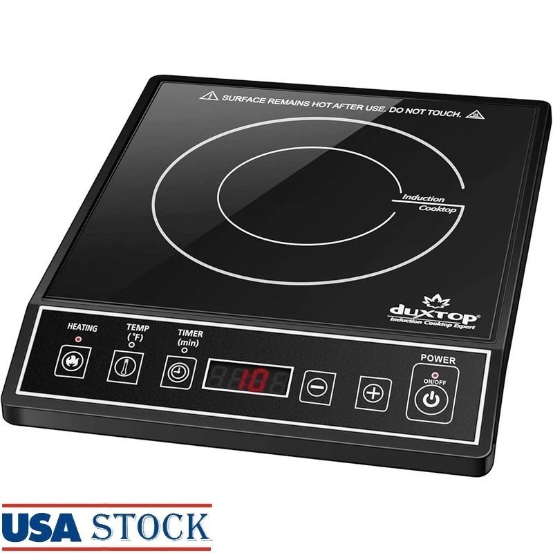Portable Induction Cooktop 1800W 15 Power Levels Touch Control Easy Clean New