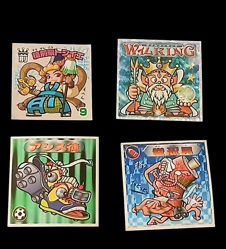 Vintage Bikkuriman vintage lot of four Anime stickers (Set 1)
