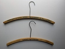 Lot of 2 Vintage Wooden Hangers Advertising Fur Storage  Cleaners