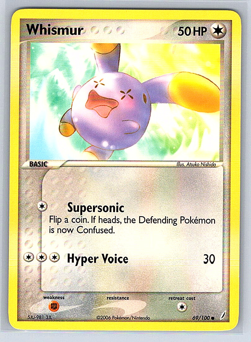 Whismur 69/100 Crystal Guardians MP Pokemon Card