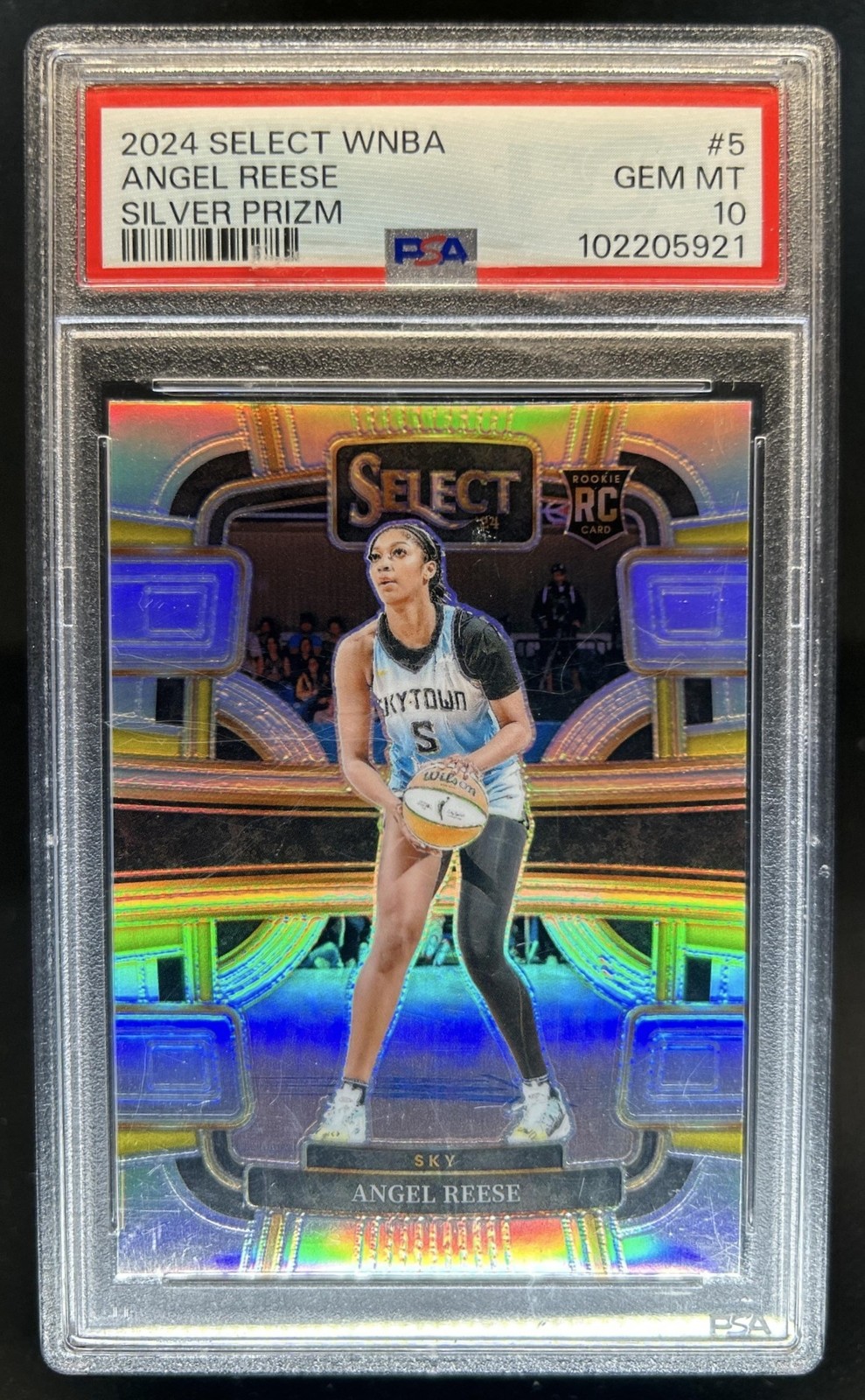2024 Panini Select WNBA Angel Reese RC Silver Prizm Concourse #5 Sky PSA 10 view 1