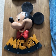 Vintage Disney Mickey Mouse Wooden Coat Rack Hooks