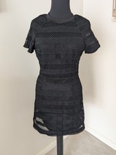 AX PARIS Womens Fit & Flare Shift Dress, Size 8/10 Small, Lace Detailed, Stretch