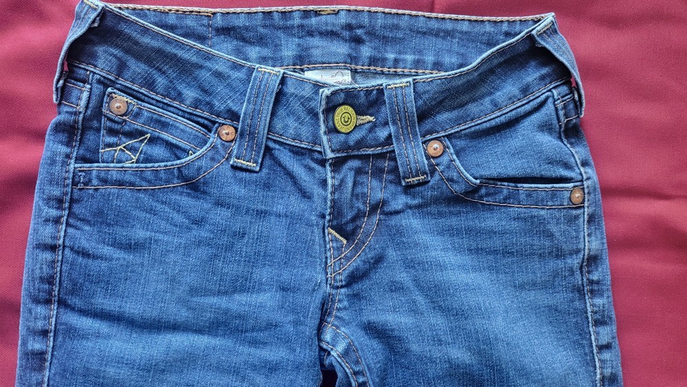 True Religion Womens Skinny Blue Jeans Cut 601598 Style WC92076E4 Size 26 thumbnail 3