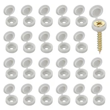 Screw Snap Covers Plastic Hinged Screw Cover Caps 4 mm & 100 Pack & Light Gray
