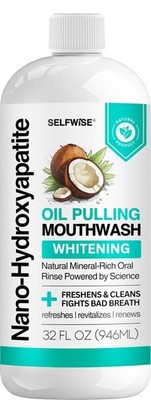 NanoHydroxyapatite Oil Pulling Whitening Mouthwash for Teeth and Gums, Natura...
