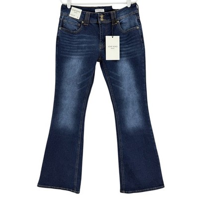 Love Soho Women's Stretch Blue Denim Jeans Size 15 Bootcut Flap Pockets NWT