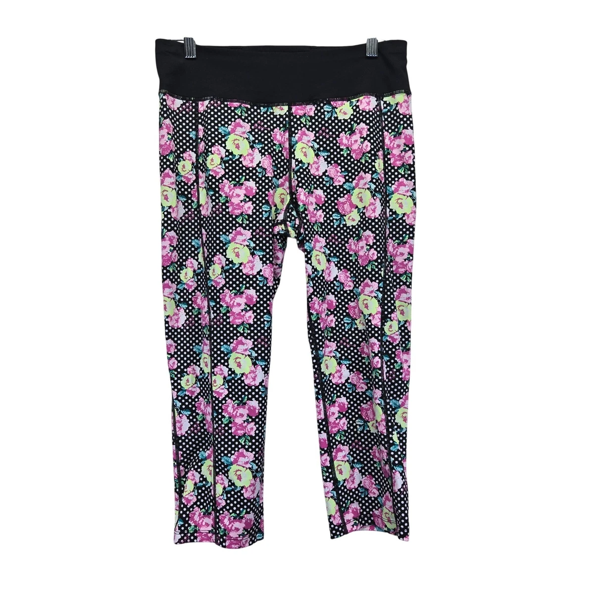Capris Betsey Johnson Activewear – Noir Imprimé Léopard – Taille L – Stretch