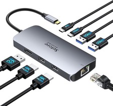 USB C Docking Station for Dual  Triple Monitors - 8-in-1 Ultra HD Solution