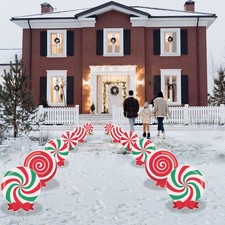Christmas Peppermint Yard Sign Cutouts, Christmas Outdoor Decorations Candy W...