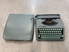 Vintage HERMES ROCKET Mint Green Portable Typewriter Made In Switzerland thumbnail