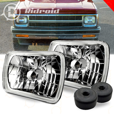 2x 5x7'' 7X6'' Reinforced Reflecto Glass Headlights For Chevy S10 Pickup 1982-1993